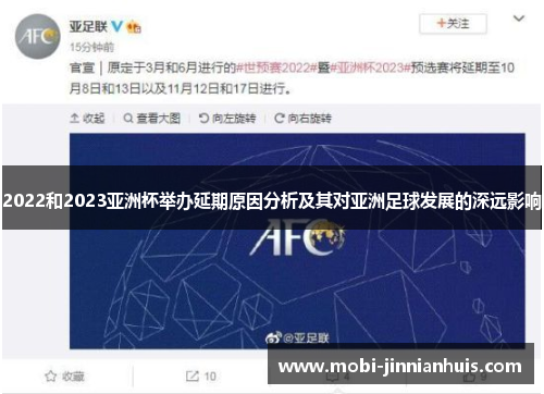 2022和2023亚洲杯举办延期原因分析及其对亚洲足球发展的深远影响